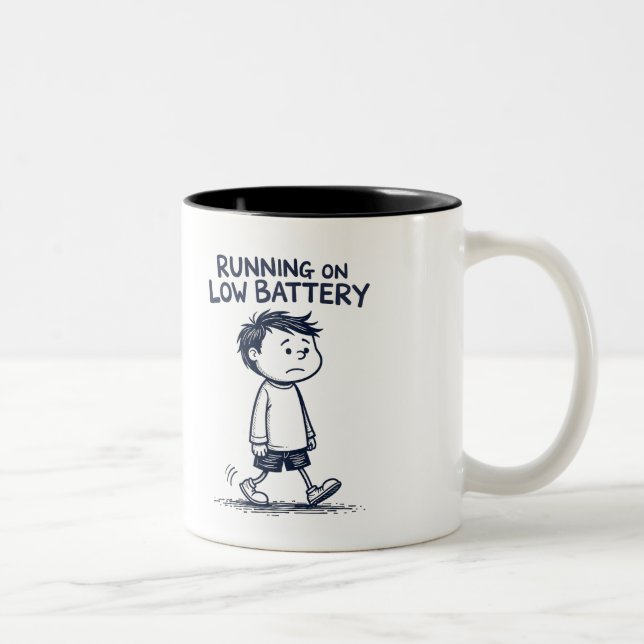 Low Battery Mug – Caffeine Recharge Needed (Right)