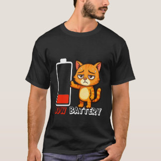 Low Battery, Nothing to Do - Zero Energy - Cat T-Shirt