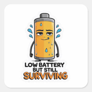 Low Battery Square Sticker