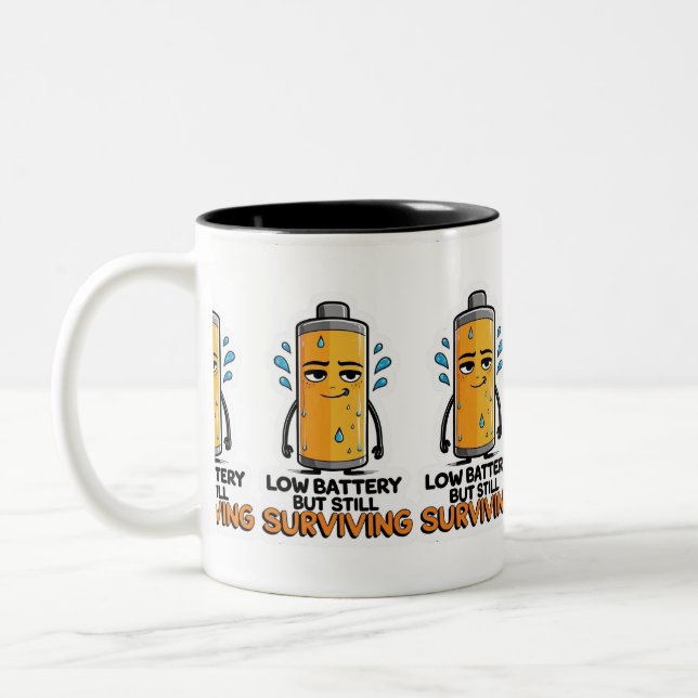 Low Battery Two-Tone Coffee Mug (Left)