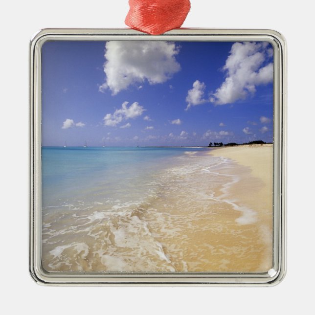 Low Bay Beach, Barbuda, Antigua Metal Tree Decoration (Front)