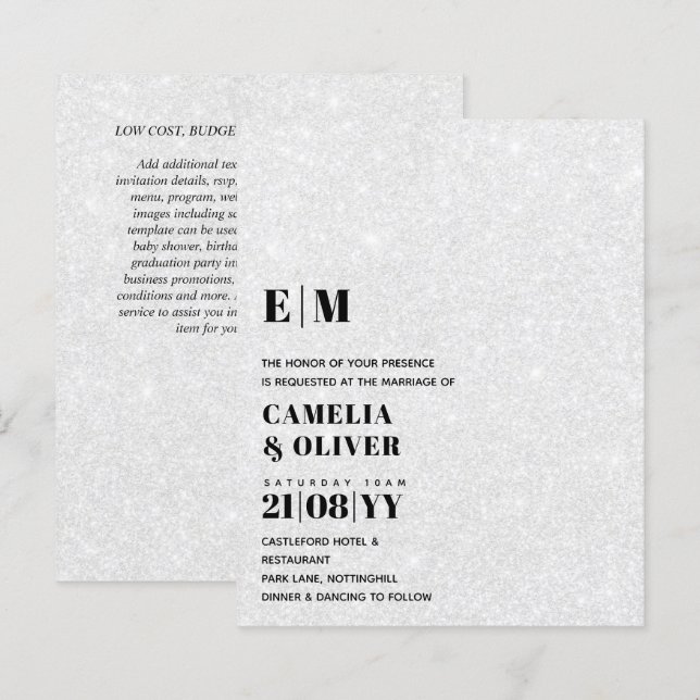 LOW BUDGET All-in-1 Modern Bold Text Wedding (Front/Back)