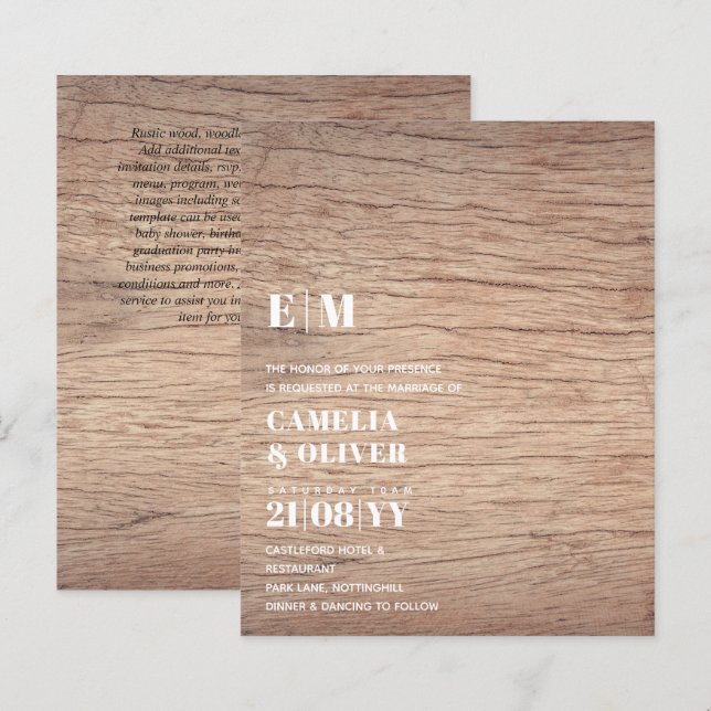 LOW BUDGET All-in-1 Modern Bold Text Wedding (Front/Back)