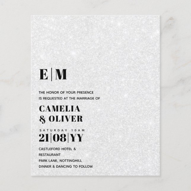 LOW BUDGET All-in-1 Modern Bold Text Wedding Flyer (Front)
