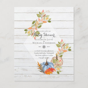 Low BUDGET Baby Shower Invitations - PUMPKIN FALL Flyer