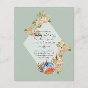 Low BUDGET Baby Shower Invitations - PUMPKIN FALL Flyer