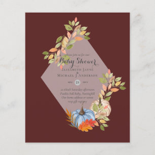 Low BUDGET Baby Shower Invitations - PUMPKIN FALL Flyer