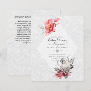 LOW BUDGET Barn OWL Baby Shower Invitation
