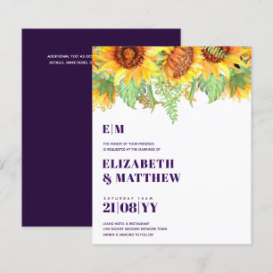 Low Budget Deep Purple Beautiful Sunflower Wedding