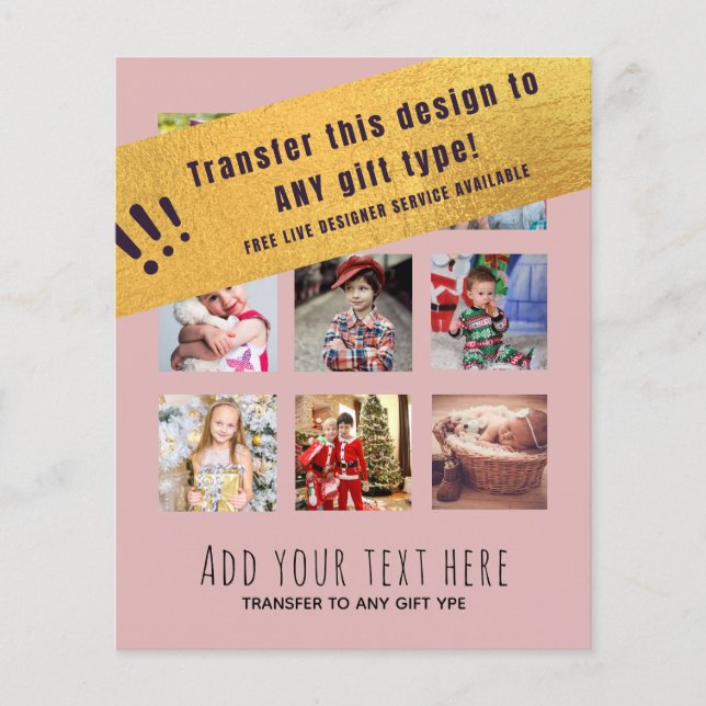 LOW BUDGET PHOTO COLLAGE GIFT - ADD TEXT CUSTOM FLYER (Front)