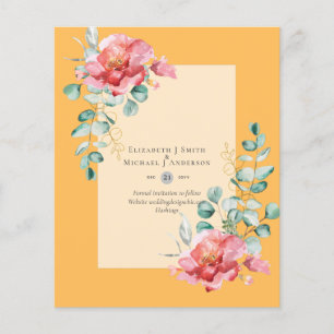 LOW BUDGET White Roses SAVE THE DATES Modern Flyer