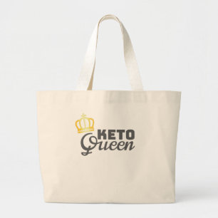 Low Carb Diet Gift Keto Queen Womens Keto Gift Large Tote Bag