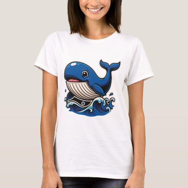 Low cartoon whale design T-Shirt (Front)