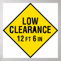Low Clearance Road Sign