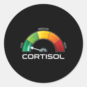 Low Cortisol Funny Stress Metre Mental Health Awar Classic Round Sticker