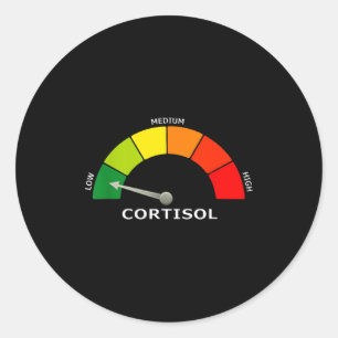 Low cortisol gauge funny biology psychology and classic round sticker
