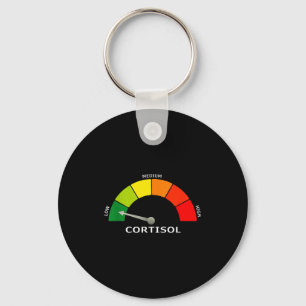 Low cortisol gauge funny biology psychology and key ring