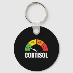 Low cortisol level calm mood meter science meme key ring