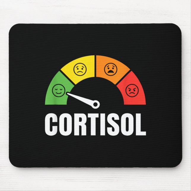 Low cortisol level calm mood meter science meme  mouse mat (Front)