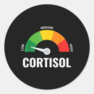Low Cortisol Level Funny Stress Graphic Health Classic Round Sticker