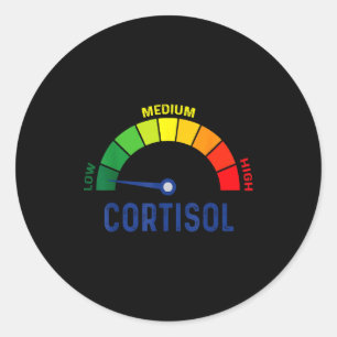 Low cortisol levels v meme classic round sticker