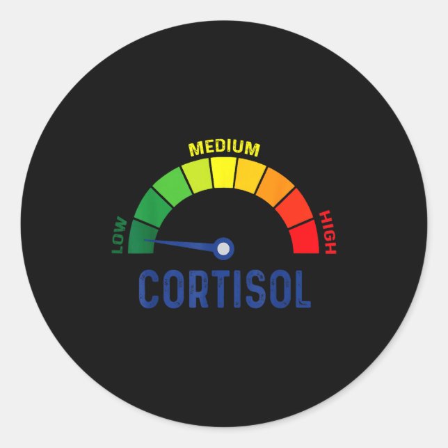 Low cortisol levels v meme  classic round sticker (Front)