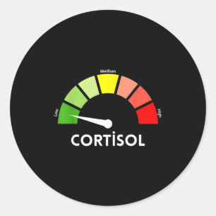 Low cortisol levels v meme  classic round sticker