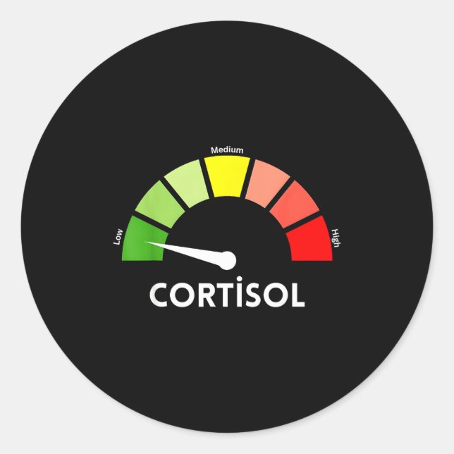 Low cortisol levels v meme  classic round sticker (Front)
