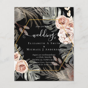 Low Cost Budget PAMPAS GRASS TROPICAL Wedding Flyer