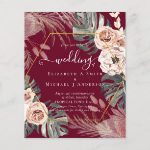 Low Cost Budget PAMPAS GRASS TROPICAL Wedding Flyer