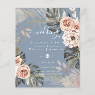 Low Cost Budget PAMPAS GRASS TROPICAL Wedding Flyer