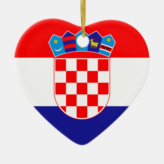 Low Cost! Croatian Flag Ceramic Tree Decoration (Front)