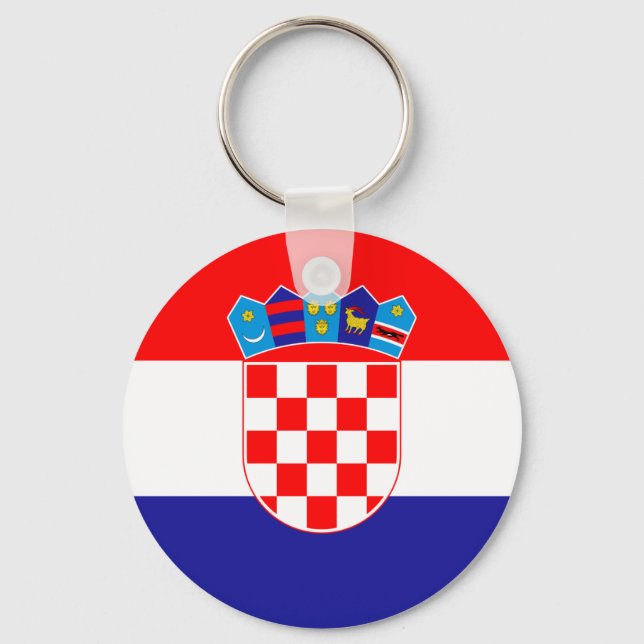 Low Cost! Croatian Flag Key Ring (Front)