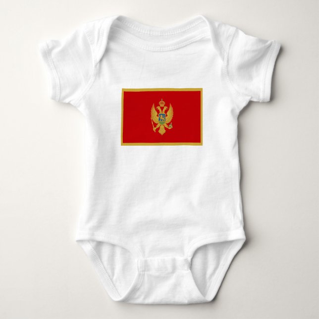 Low Cost! Montenegro Flag Baby Bodysuit (Front)