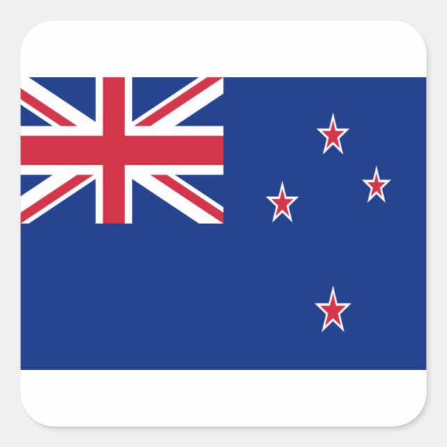 Low Cost! New Zealand Flag Square Sticker (Front)