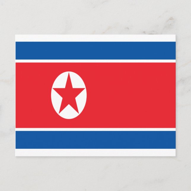 Low Cost! North Korea Flag Postcard (Front)