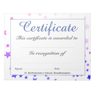 Low Cost School Certificate Sheets Notepad