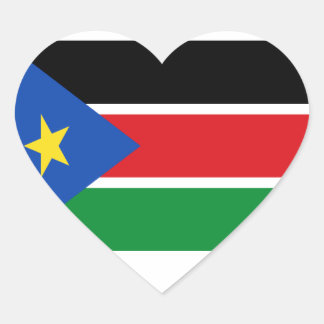 Low Cost! South Sudan Flag Heart Sticker