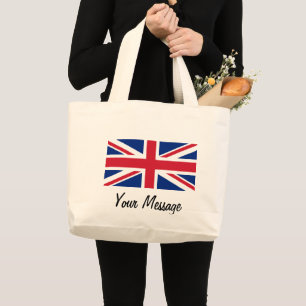 Low Cost Union Jack Flag Canvas Crafts & Shopping Large Tote Bag
