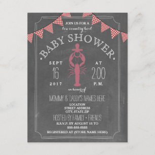 Low Country Boil Co Ed Girl Baby Shower - Pacifier Invitation