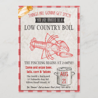 Low Country Seafood Boil Invitation