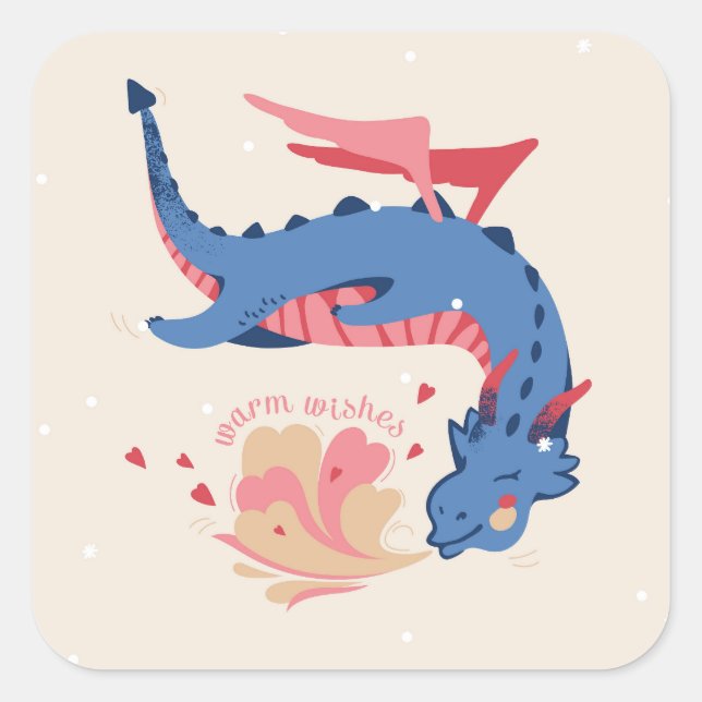 low dragon square sticker (Front)