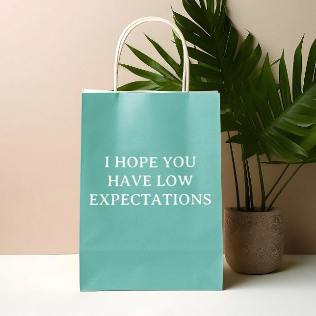 Low Expectations Humour Funny Medium Gift Bag (Creator Uploaded)