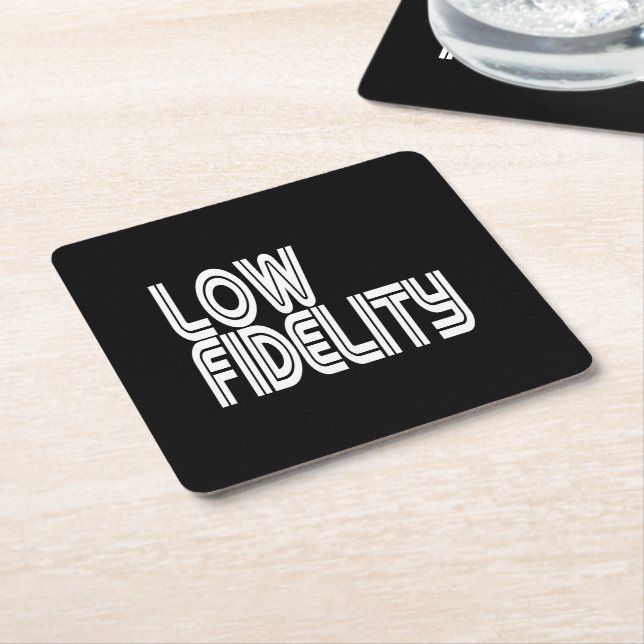 Low Fidelity Square Paper Coaster (Angled)