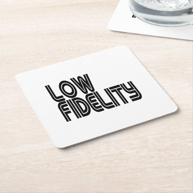 Low Fidelity Square Paper Coaster (Angled)