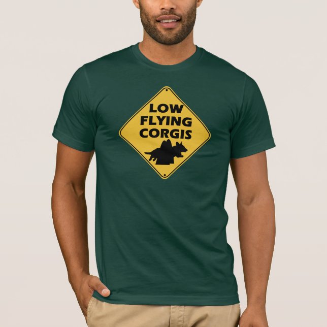 Low Flying Corgis (Cardigan) T-Shirt (Front)