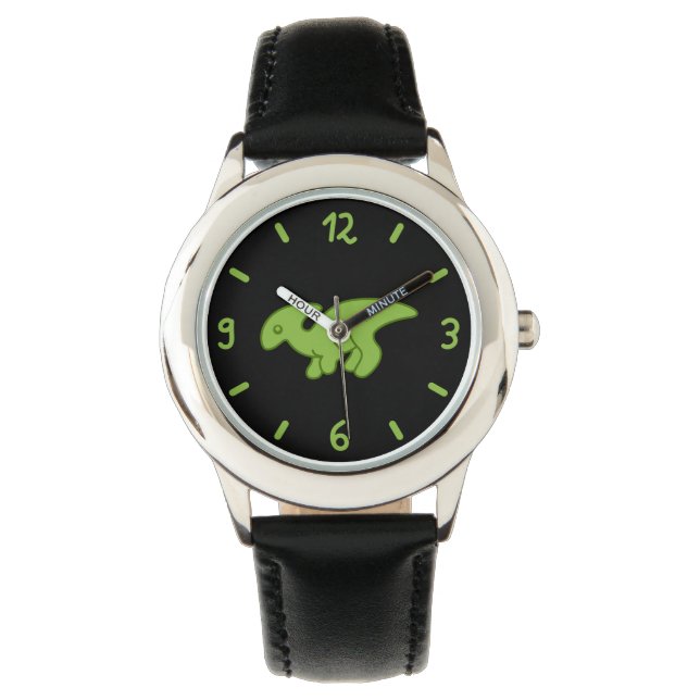 Low green parasaurolophus dinosaurs watch (Front)