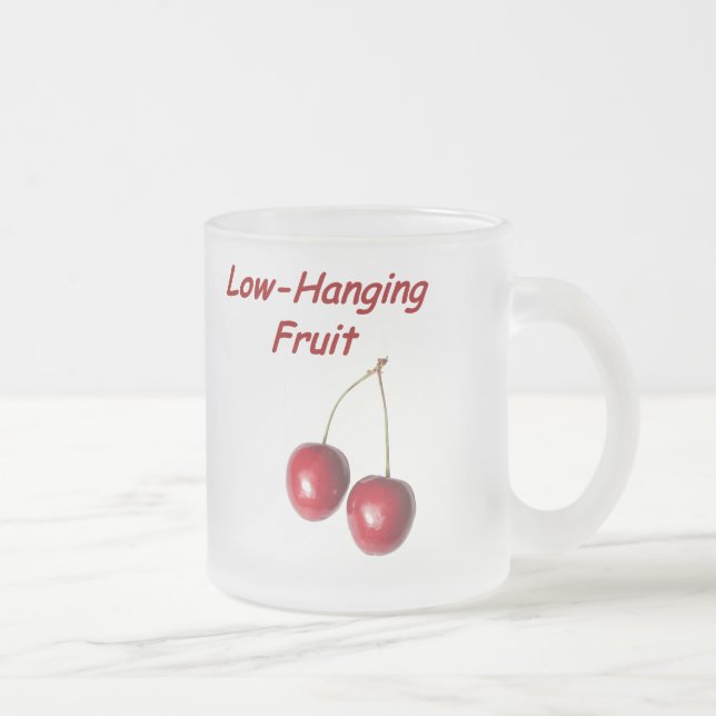 Low-Hanging Fruit Frosted Glass Coffee Mug (Right)