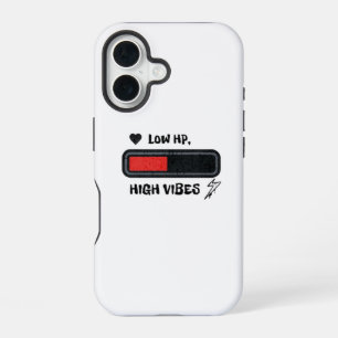 Low HP, High Vibes funny meme iPhone 16 Case