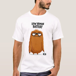 Low Human Battery Funny Tired Sloth Character Gift T-Shirt